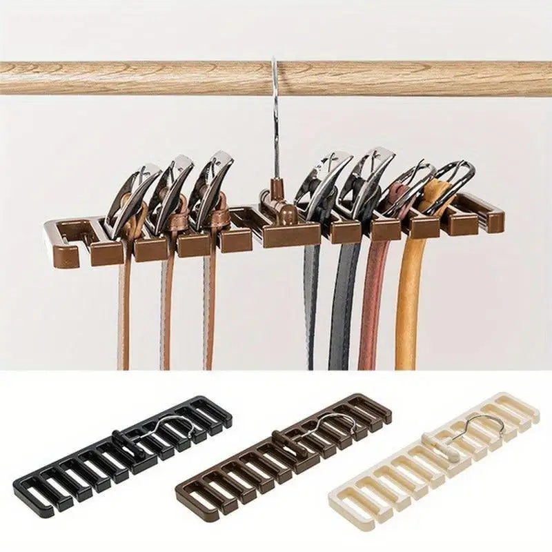 Rotating 10-Slot Belt & Tie Hanger Closet Organizer Rack Closet Organizer Rack Babs