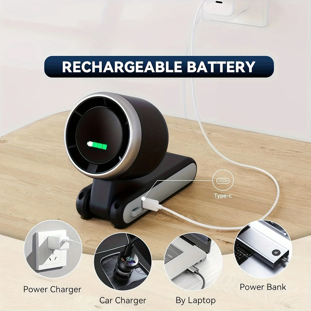 HOMEFISH 3-in-1 Mini Travel Fan – 5-Speed USB Rechargeable Portable Travel Fan Babs