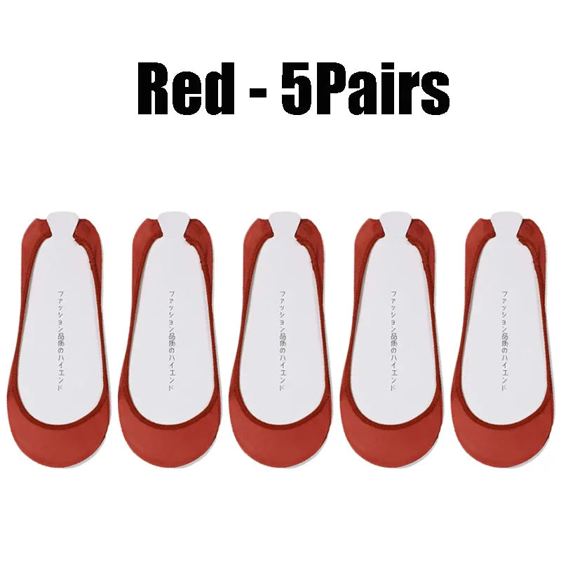 Women's Invisible No-Show Socks – Ice Silk Silicone Non-Slip