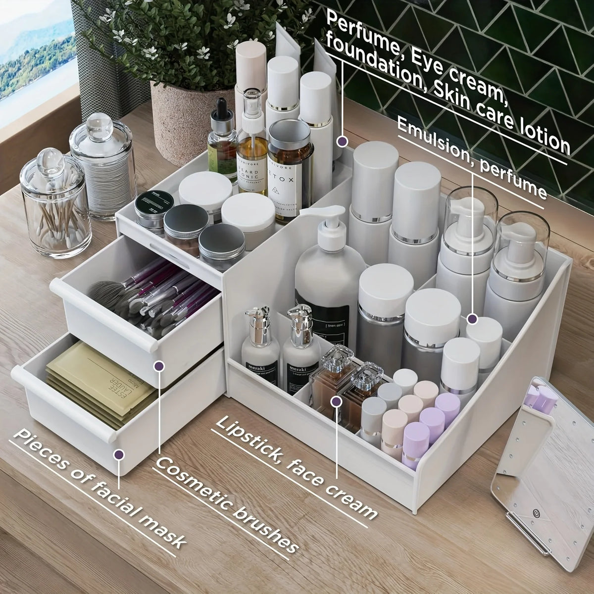 Perfume & Skincare Storage Box Organizer with Drawers Cosmetic Organizer Babs
