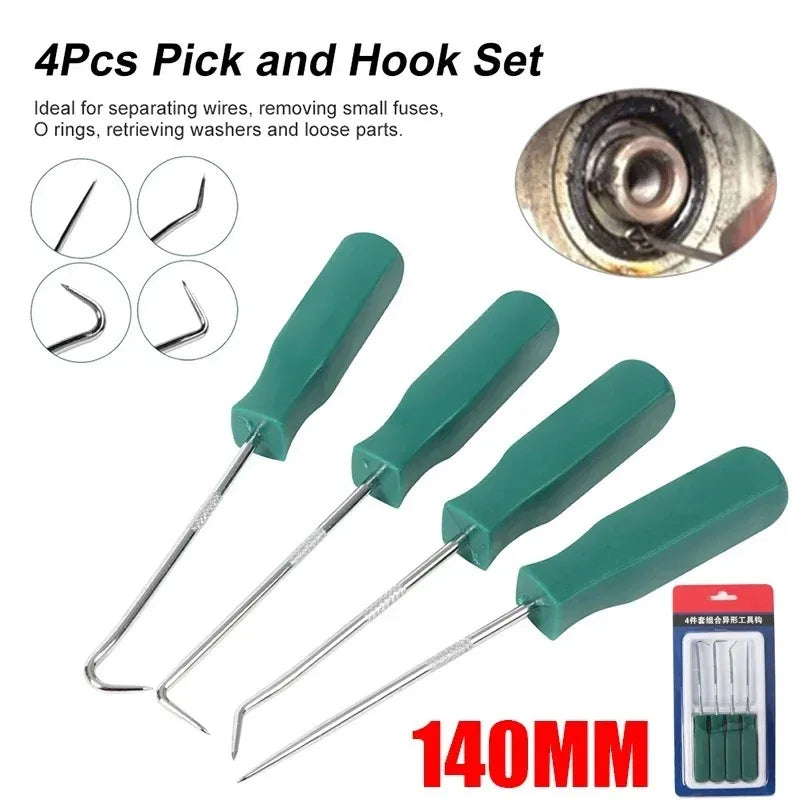 4-Piece Pick & Hook Tool Set – O-Ring, Seal & Gasket Remover Pick & Hook Set Babs