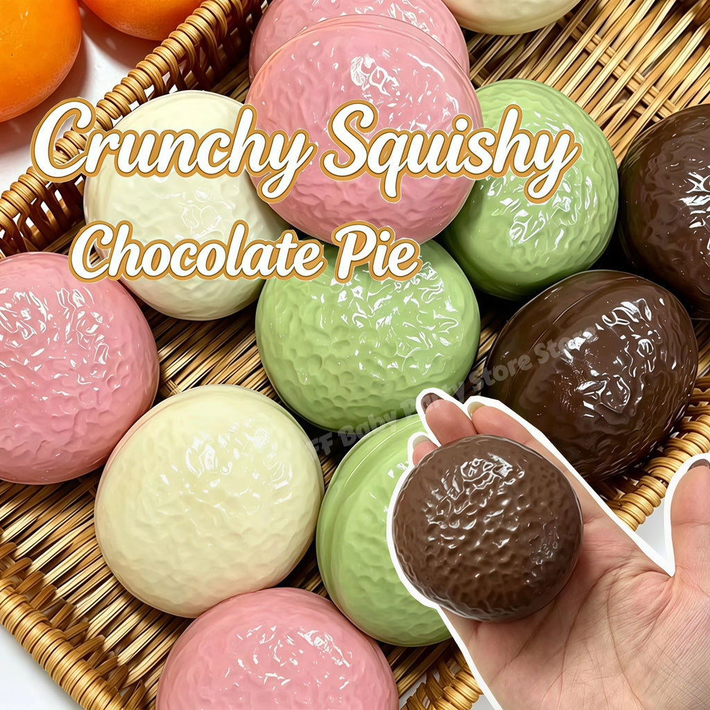 Chocolate Pie Squishy Fidget Ball – ASMR Crunchy Squeeze Toy Fidget Squeeze Toy Babs