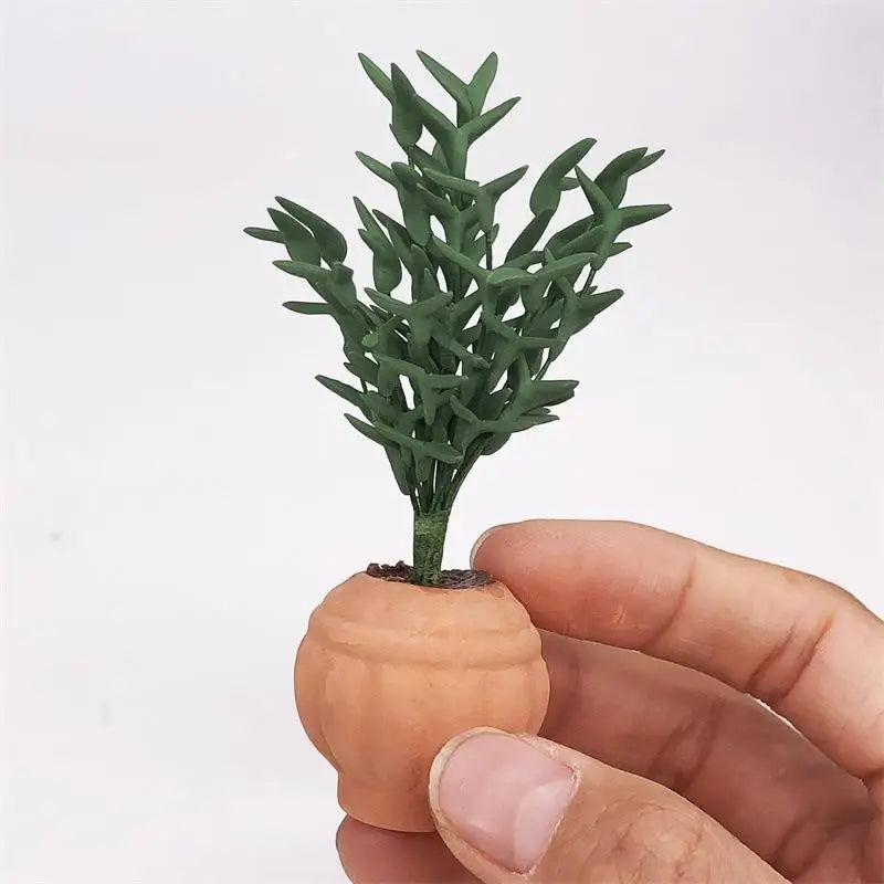 Miniature Potted Plant Simulation Flower Model | Home Décor Miniature Plant Decor Babs 1pc
