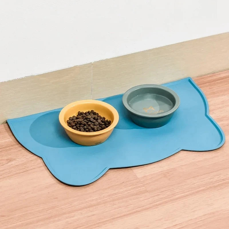 Silicone Pet Bowl Mat – Non-Slip, Waterproof Feeding Pad for Cats & Dogs Pet Feeding Mat Babs