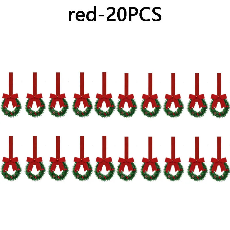 Christmas Garland with Red Bow – Festive Holiday Cabinet Decor Christmas Garland Babs red-20PCS