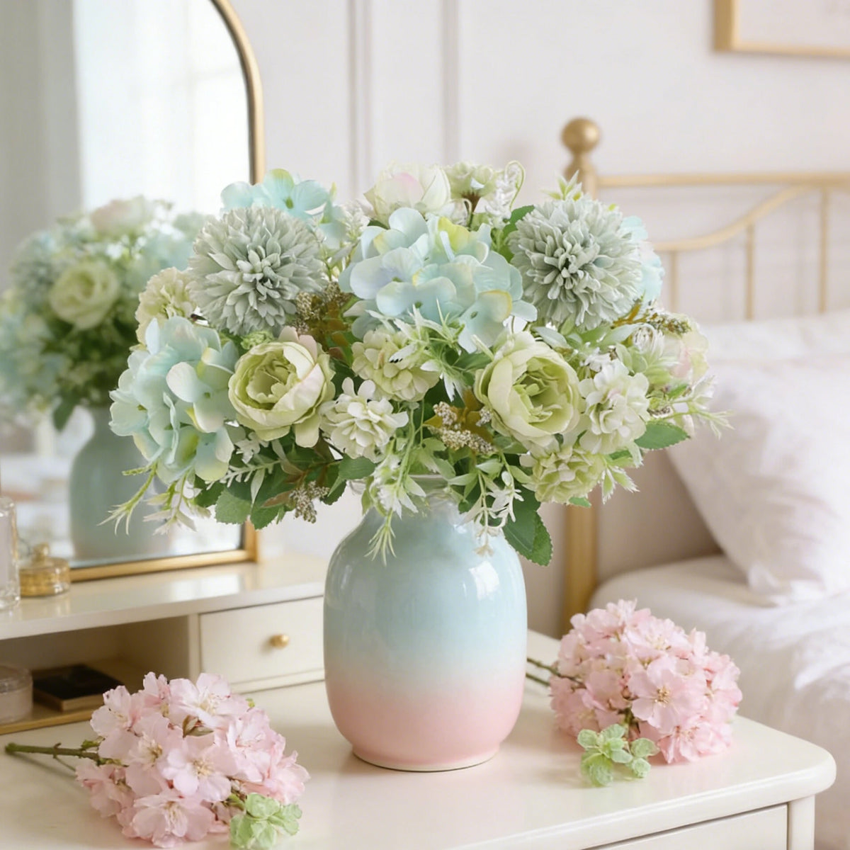 Artificial Silk Peony Hydrangea Bouquet – Wedding & Home Decor Artificial Flower Bouquet Babs
