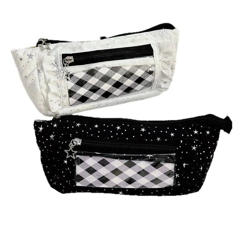 Cute Ruffle Trim Pencil Case – Large Capacity Stationery Bag Pencil Case Babs