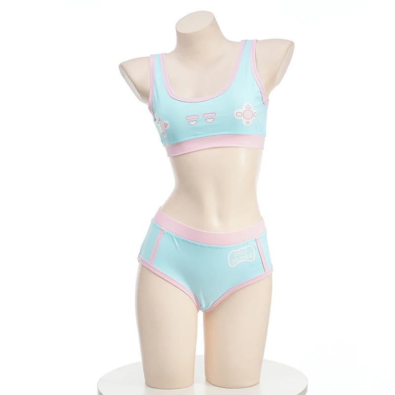 Women Anime Gamepad Cosplay Gym Uniform Swimwear Set Cosplay Swimwear Set Babs Blue One Size China Mainland