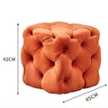 Nordic Velvet Footstool – Modern Square Ottoman 45×45×42cm Ottoman Footstool Babs Orange