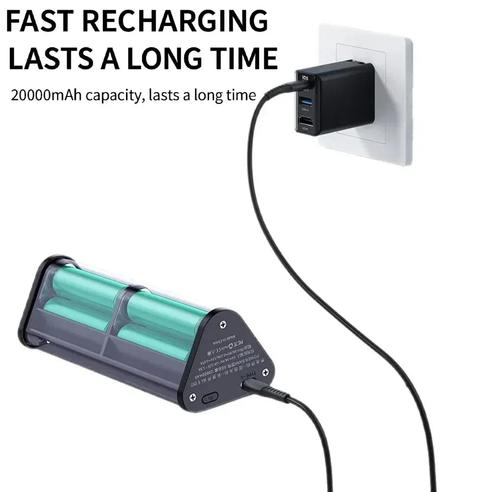 KEBIDUMEI 6×18650 Power Bank Case 22.5W Fast Charging USB-C Power Bank Case Babs