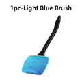 Car Window Cleaner Brush Kit – Long Handle Microfiber Wiper Car Cleaning Brush Babs Light Blue-1PCS