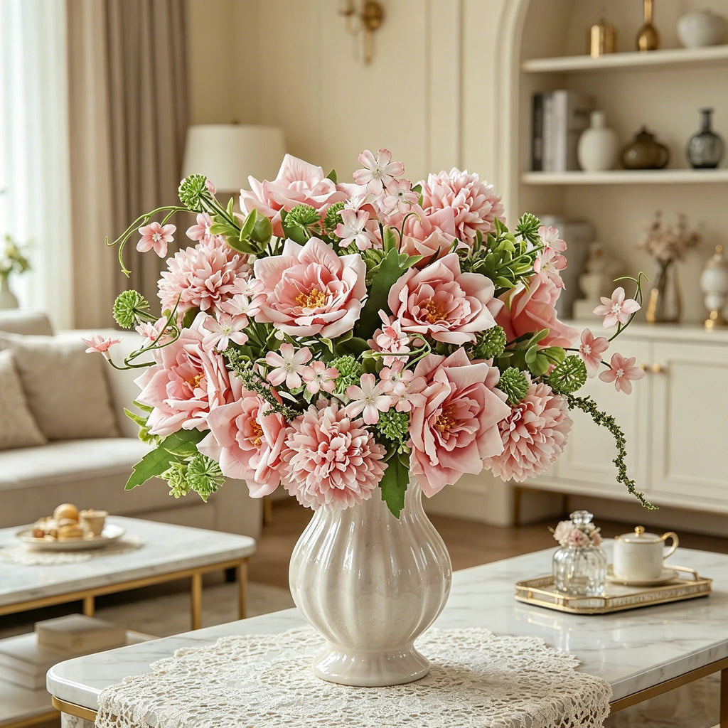 Silk Artificial Rose Bouquet | Wedding & Home Decor Nordic Style Artificial Flower Bouquet Babs