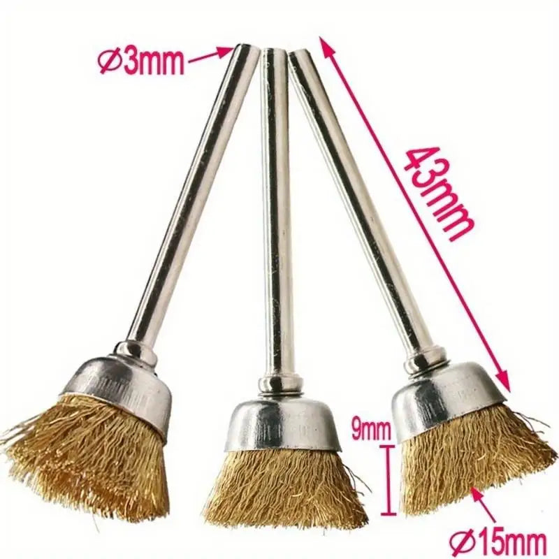 9PCS Brass Wire Brush Set – Grinding, Deburring & Polishing Wire Brush Set Babs