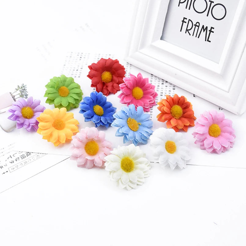 Artificial Silk Daisy Flower Heads – 10/20 Pcs DIY Craft Decor Artificial Flower Heads Babs