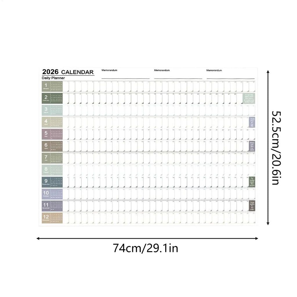 2026 Large Wall Calendar Poster with Stickers | Home & Office Wall Calendar Planner Babs