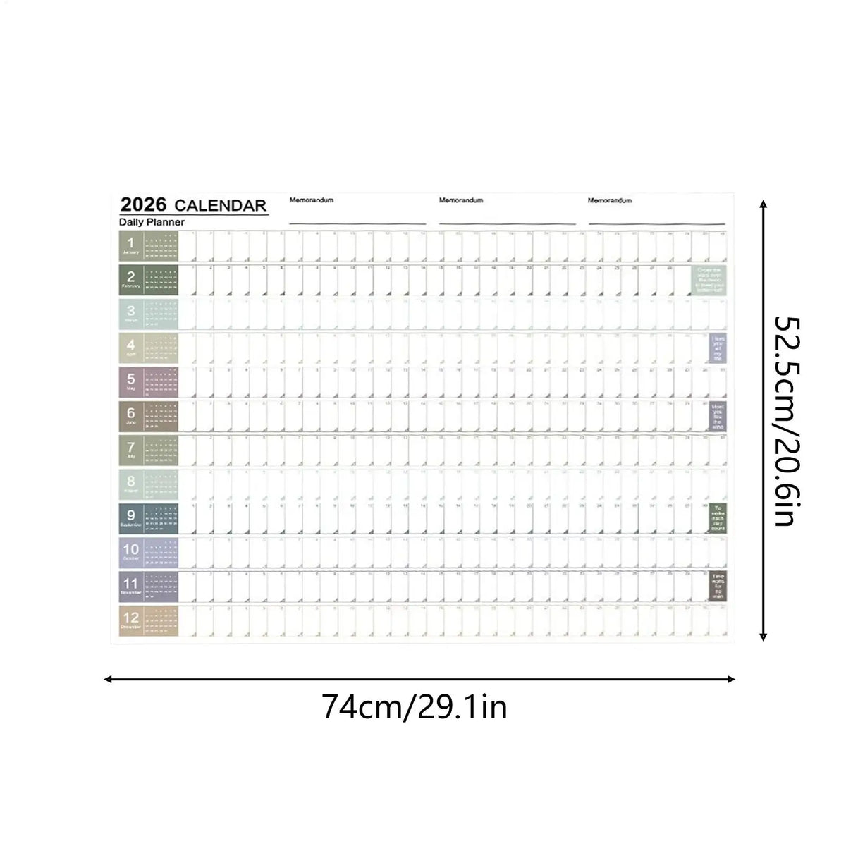 2026 Large Wall Calendar Poster with Stickers | Home & Office Wall Calendar Planner Babs
