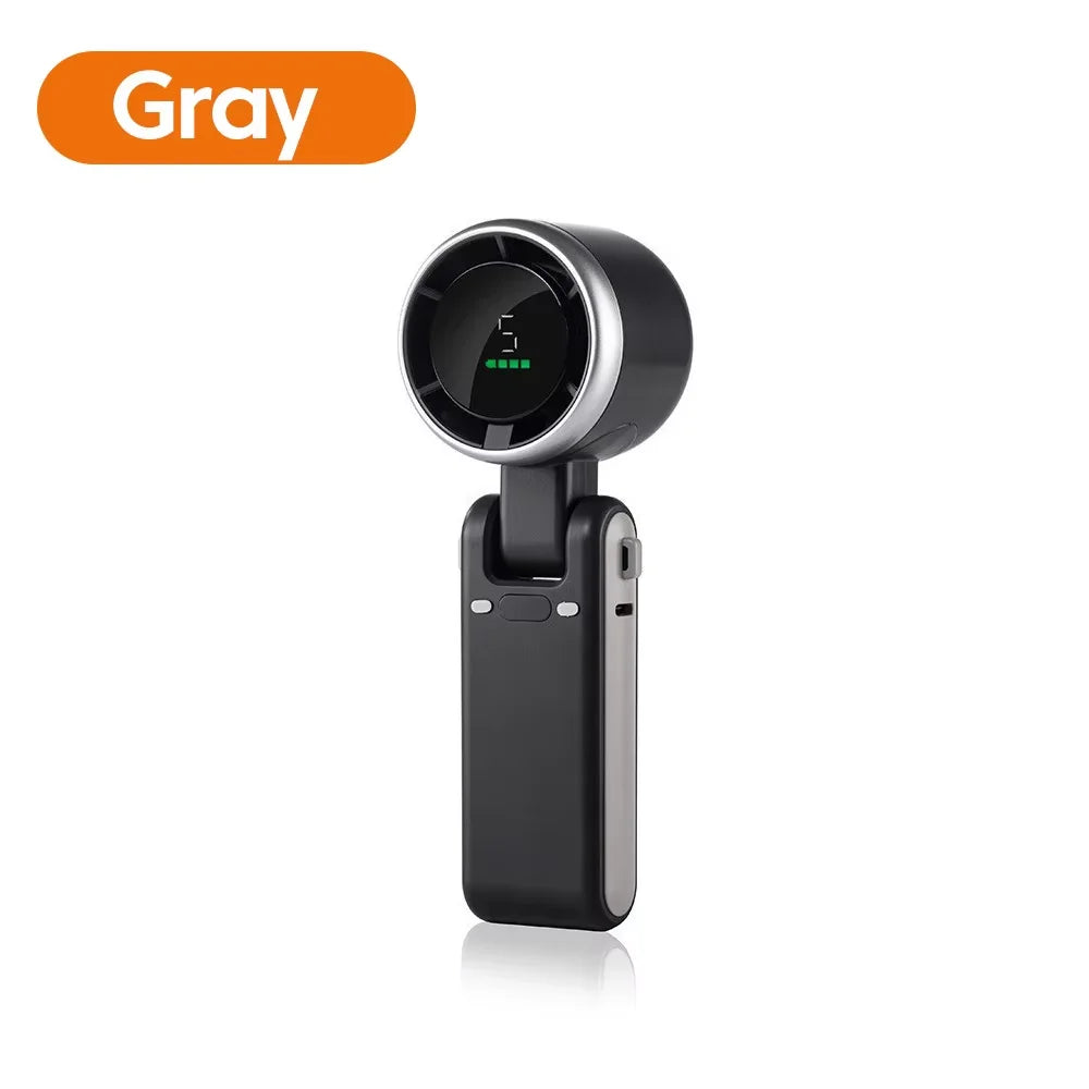 HOMEFISH 3-in-1 Mini Travel Fan – 5-Speed USB Rechargeable Portable Travel Fan Babs gray