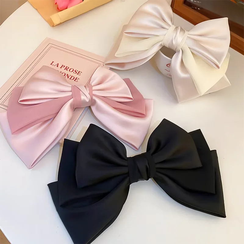 Sweet Satin Bow Hair Clips – Bowknot Barrettes for Women & Girls Bow Hair Barrettes Babs 3 pcs