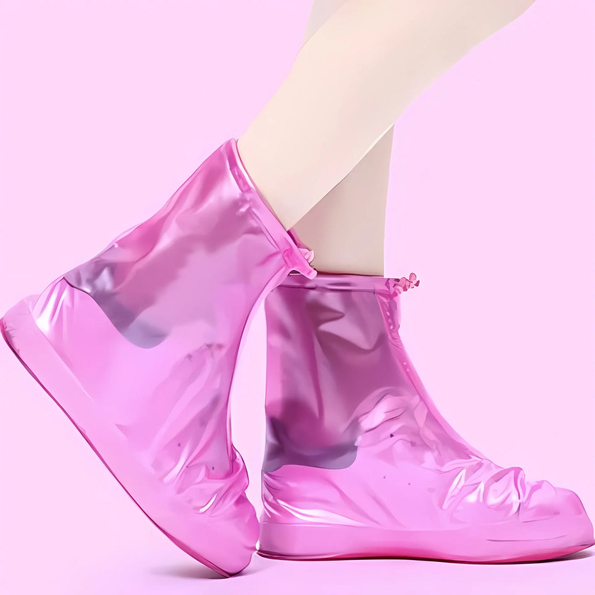 PVX Reusable Waterproof Shoe Covers – Rain Shoe Protectors Waterproof Shoe Covers Babs 2-Pink L(39-40)