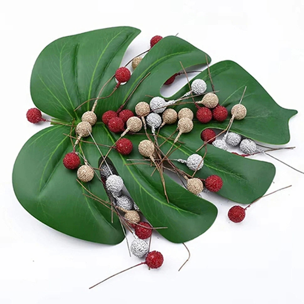 50/100Pcs Foam Cherry Artificial Fruit Stamen Wedding Christmas Decor Artificial Fruit Decor Babs