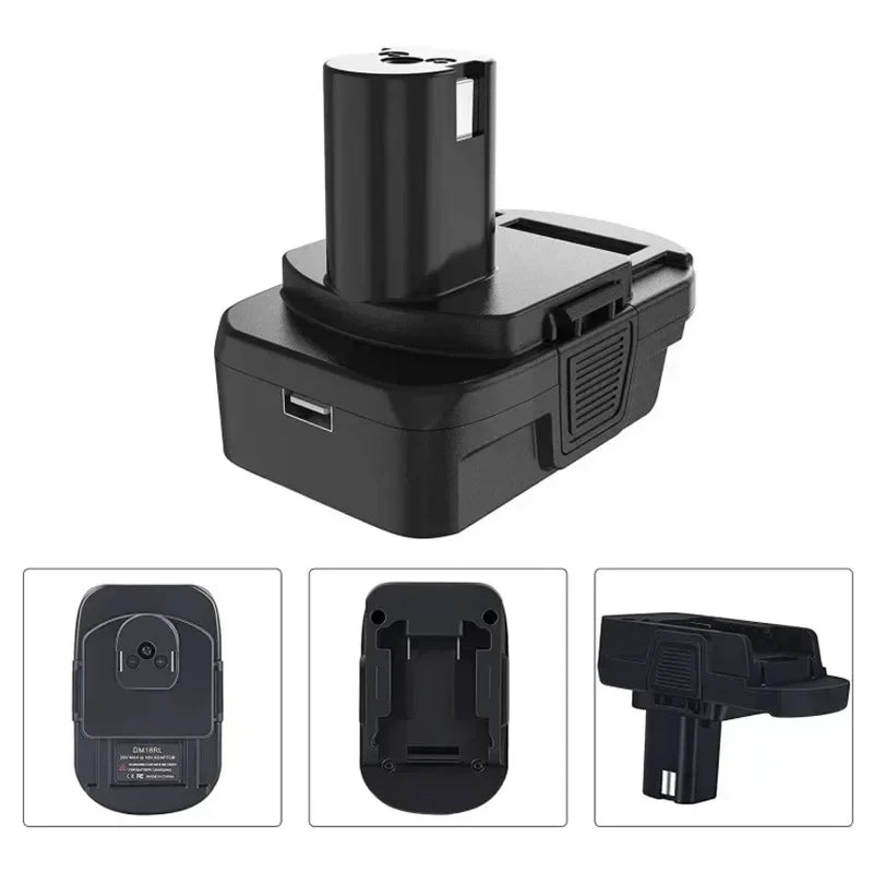 DM18RL 20V to 18V Battery Adapter with USB Port for RYOBI Battery Adapter Babs