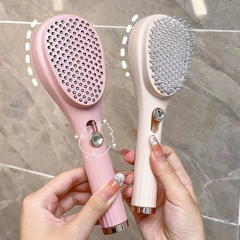 Self-Cleaning Retractable Hair Brush – Anti-Static Massage Self-Cleaning Hair Brush Babs