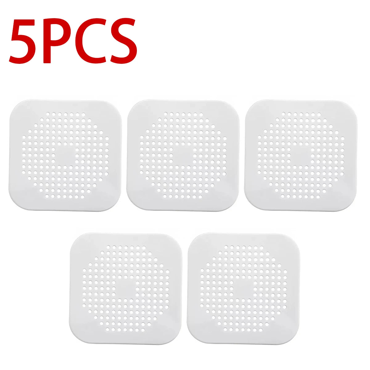Silicone Shower Drain Hair Catcher & Sink Strainer Filter Drain Hair Strainer Babs 5pcs 2-White