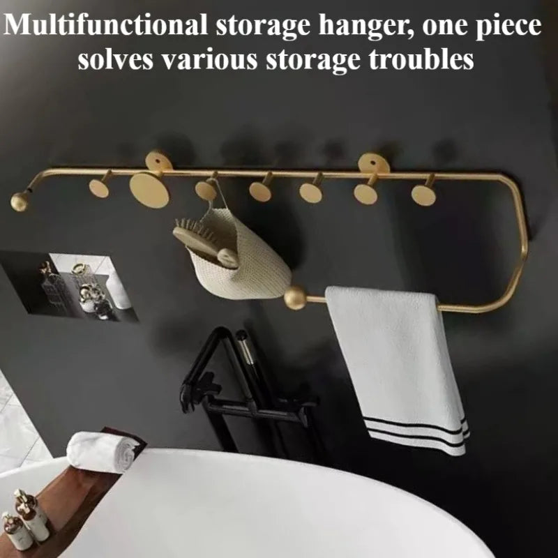 Nordic Metal Wall-Mount Coat Rack – 8-Hook Iron Hanger Wall-Mount Coat Rack Babs