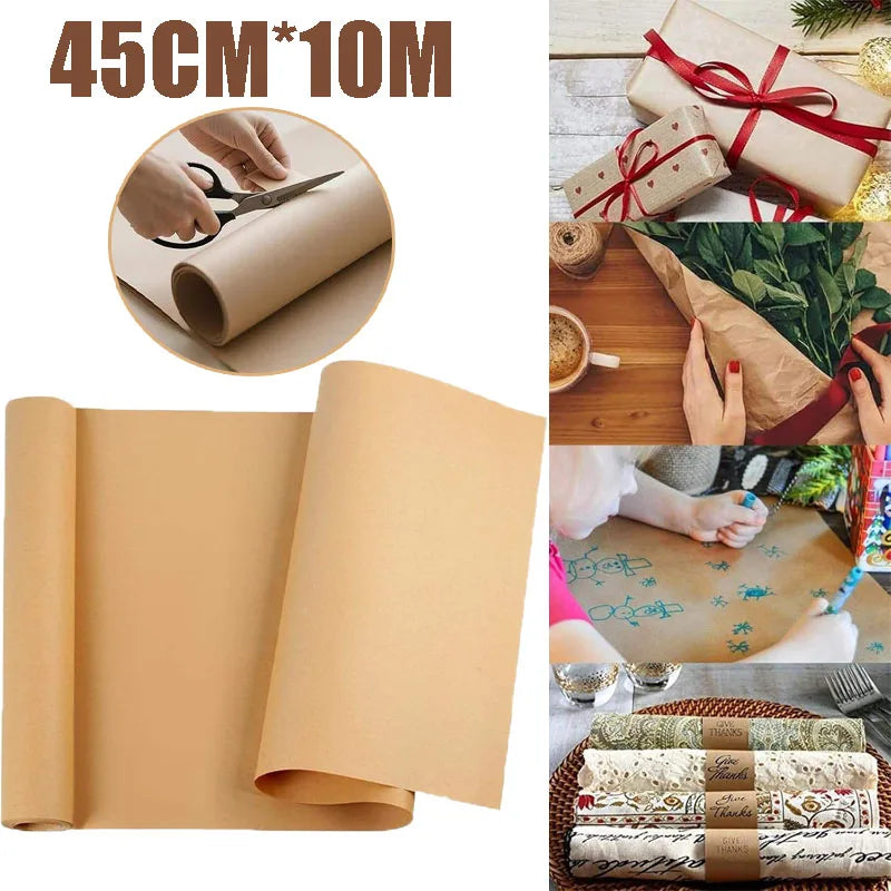 10M Brown Kraft Paper Roll – Gift Wrapping & Packing Kraft Paper Roll Babs