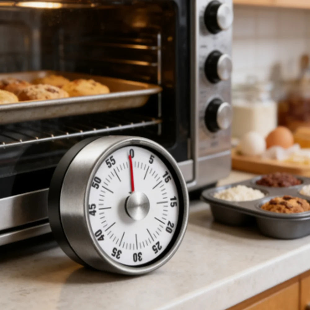Mechanical Countdown Kitchen Timer – 60 Min, Magnetic, No Battery Mechanical Kitchen Timer Babs