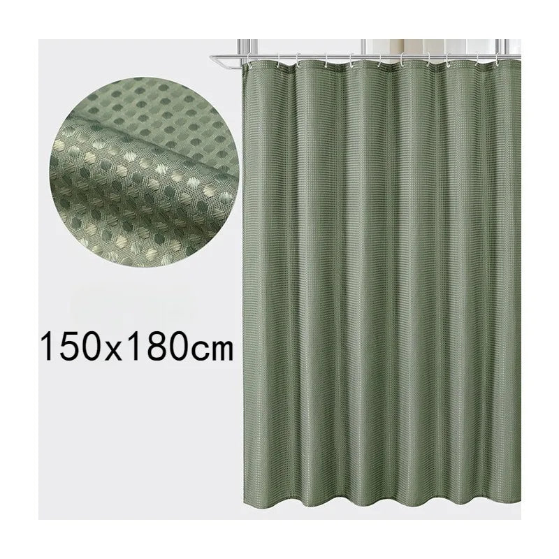 Waffle Polyester Shower Curtain – Waterproof & Mildew Resistant Shower Curtain Babs green 150x180cm