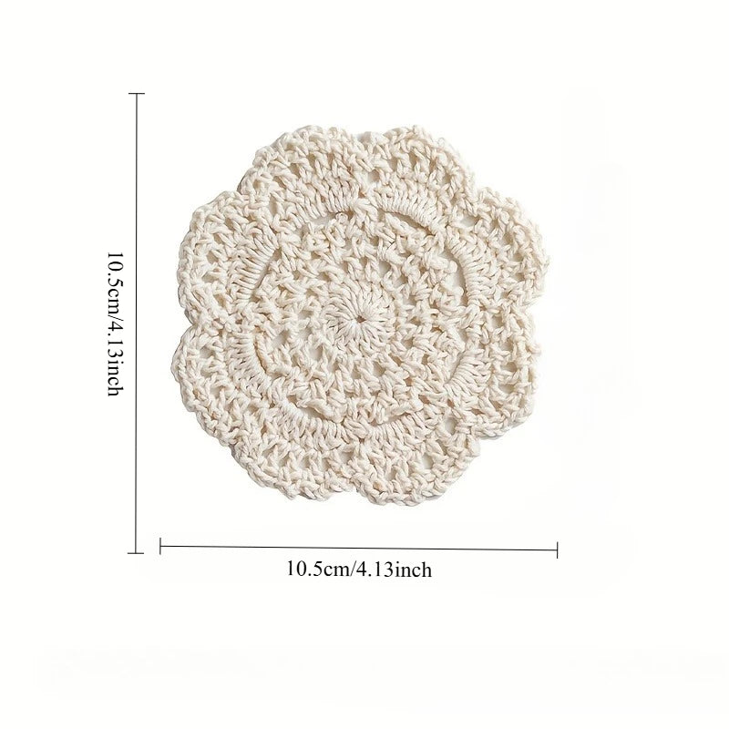 5pcs Vintage Floral Crochet Coasters – Home, Kitchen & Bar Crochet Coasters Babs