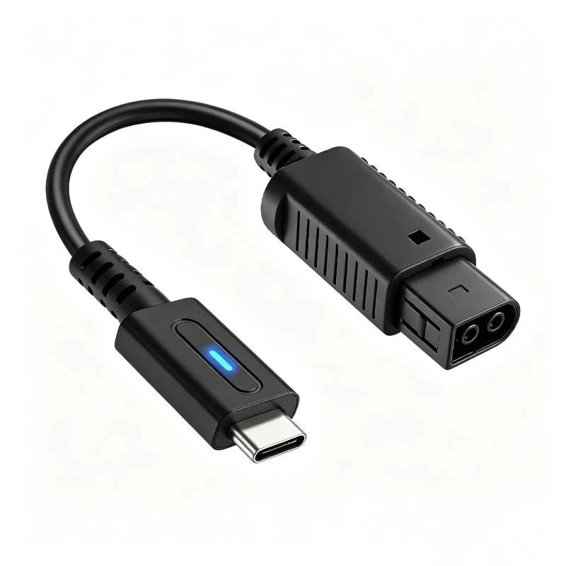 USB-C 45W PD GameCube Power Cable – 12cm Blue LED Adapter Game Console Power Cable Babs
