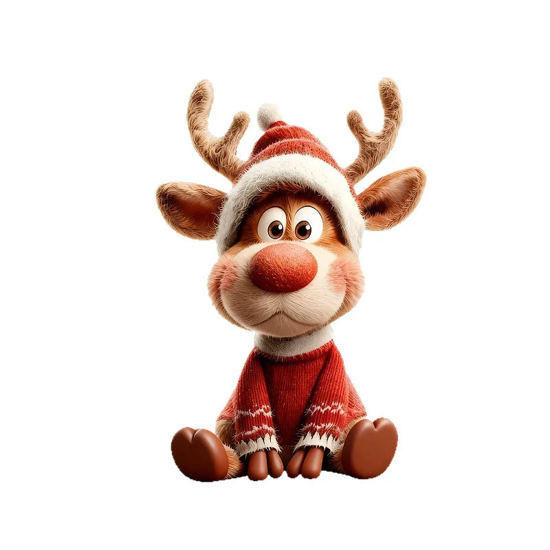 Christmas Reindeer Window Cling Stickers – Waterproof Vinyl Decals Window Cling Stickers Babs