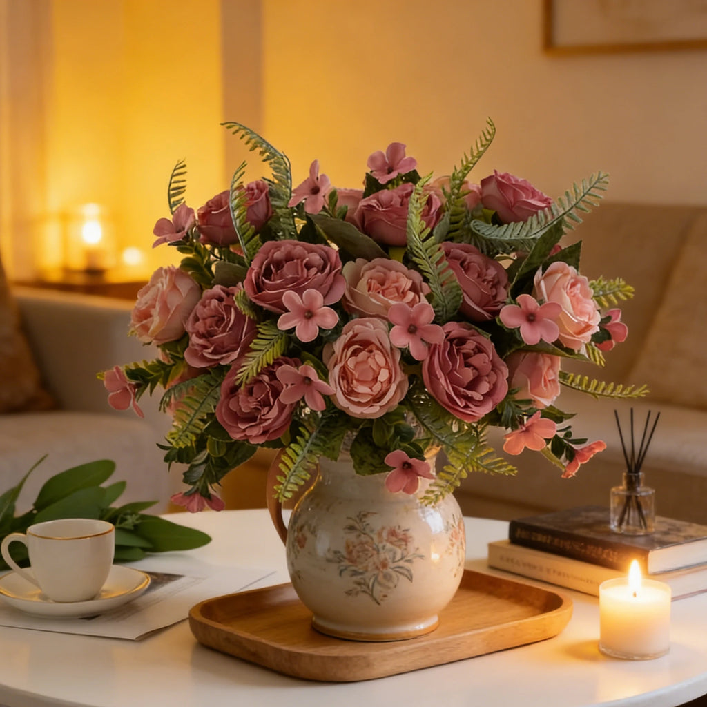 Artificial Silk Peony Bouquet – Wedding & Home Décor Flowers Artificial Flower Bouquet Babs