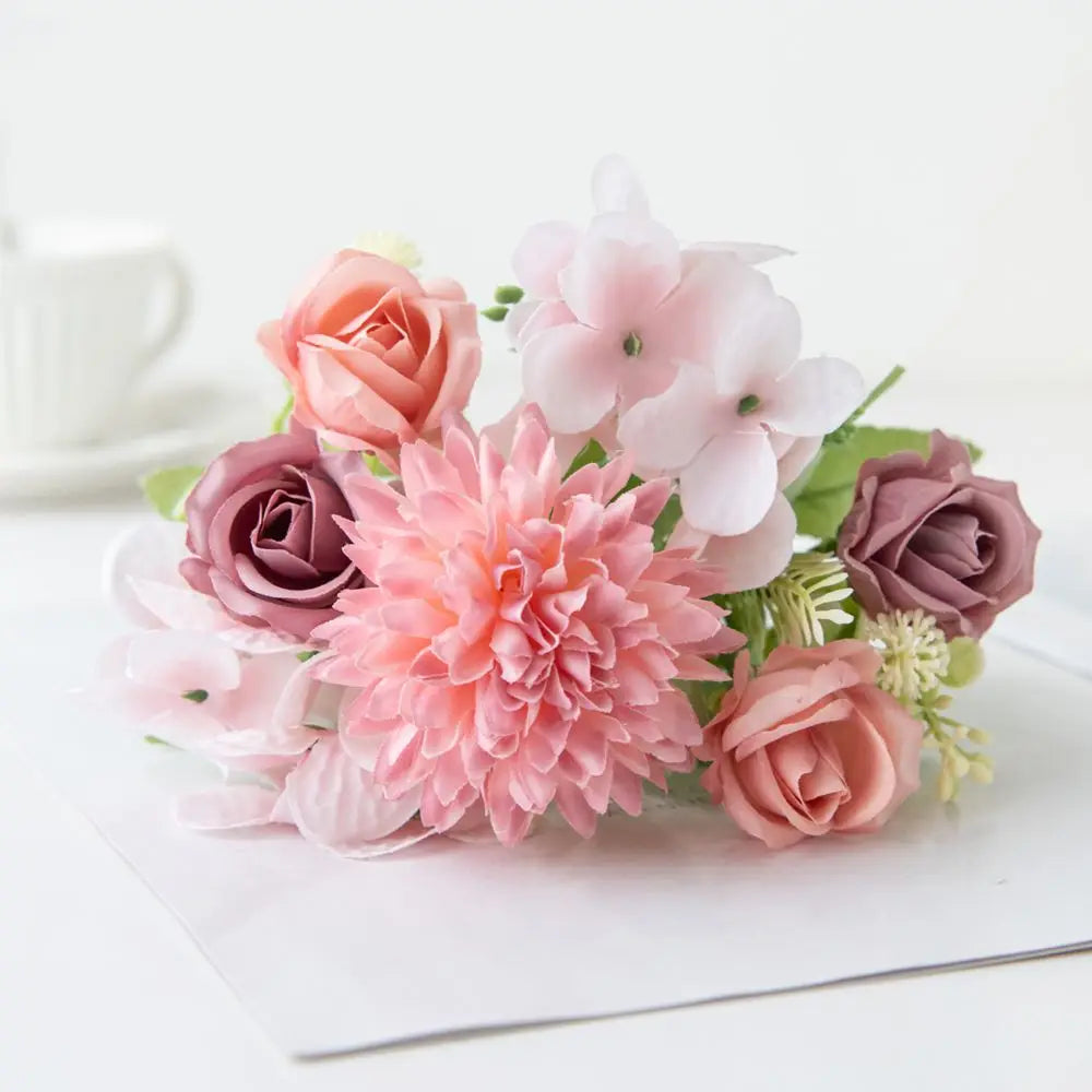Artificial Silk Rose Bouquet for Wedding & Home Décor Artificial Silk Flowers Babs Color 1 1 pc