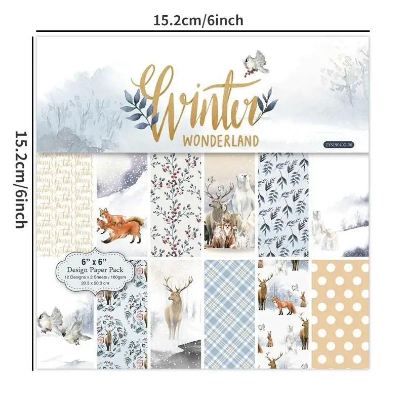 24 Sheets Animal Craft Paper Pads – Scrapbooking & Origami Craft Paper Pad Babs