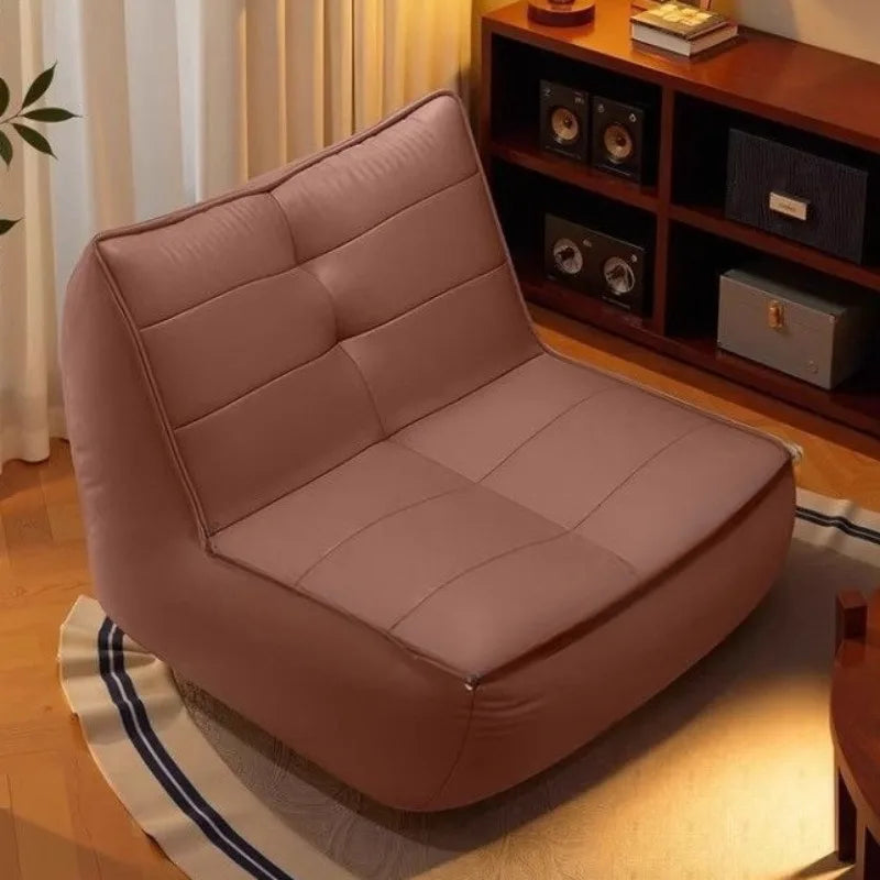 Luxury Leather Single Sofa with Ottoman | Modern Living Room Leather Living Room Sofa Babs