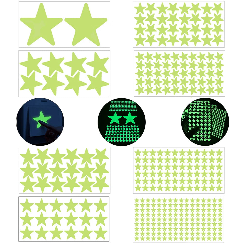 Glow in the Dark 3D Star Wall Stickers – Kids Room Decor Wall Stickers Babs