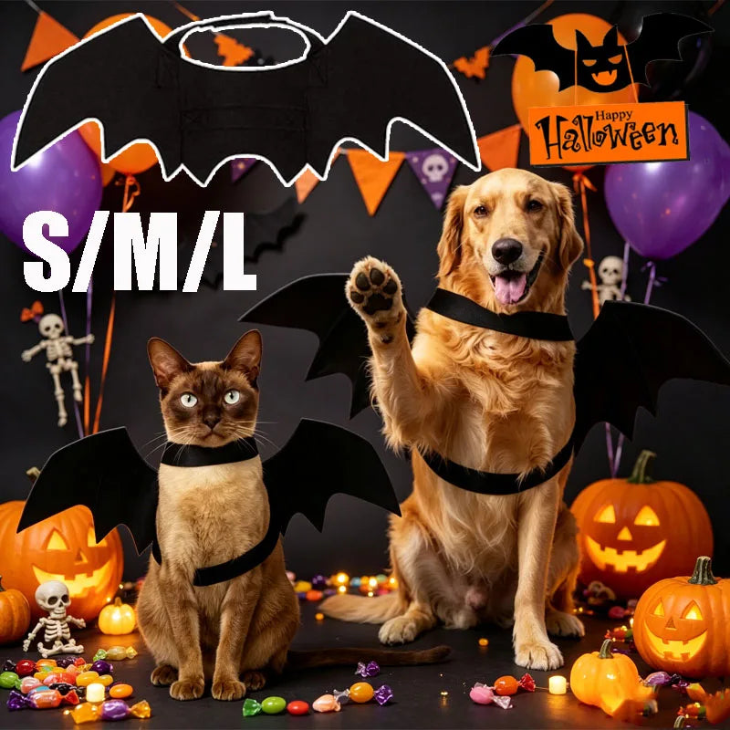 Pet Bat Wings Halloween Costume for Cats & Dogs | Adjustable Pet Halloween Costume Babs