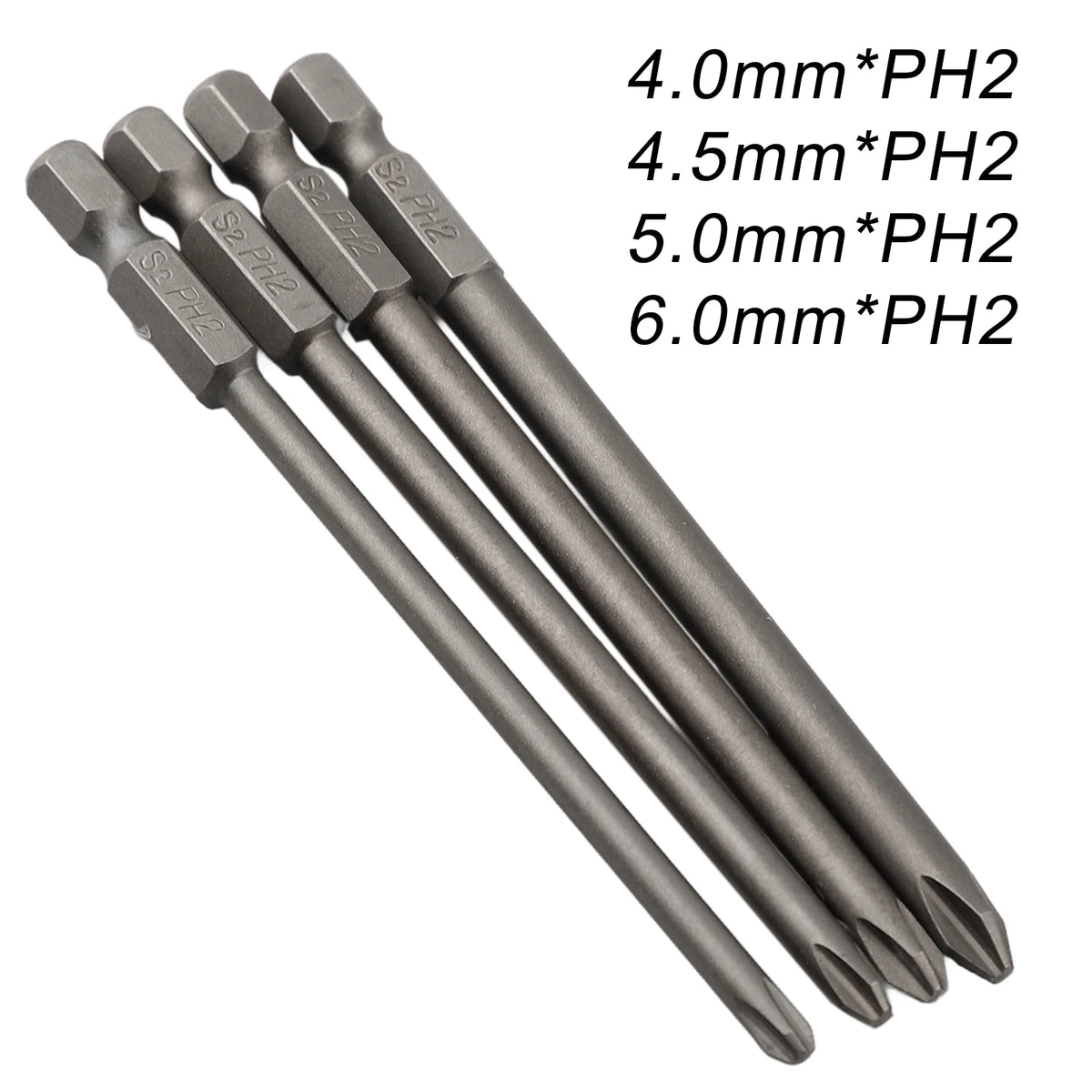 4-Piece Magnetic Screwdriver Bit Set – 1/4" Hex Shank Alloy Steel Screwdriver Bit Set Babs