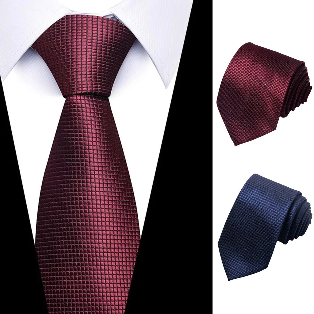 Red Paisley Necktie Handkerchief Cufflink Pin Set for Men Men's Necktie Set Babs