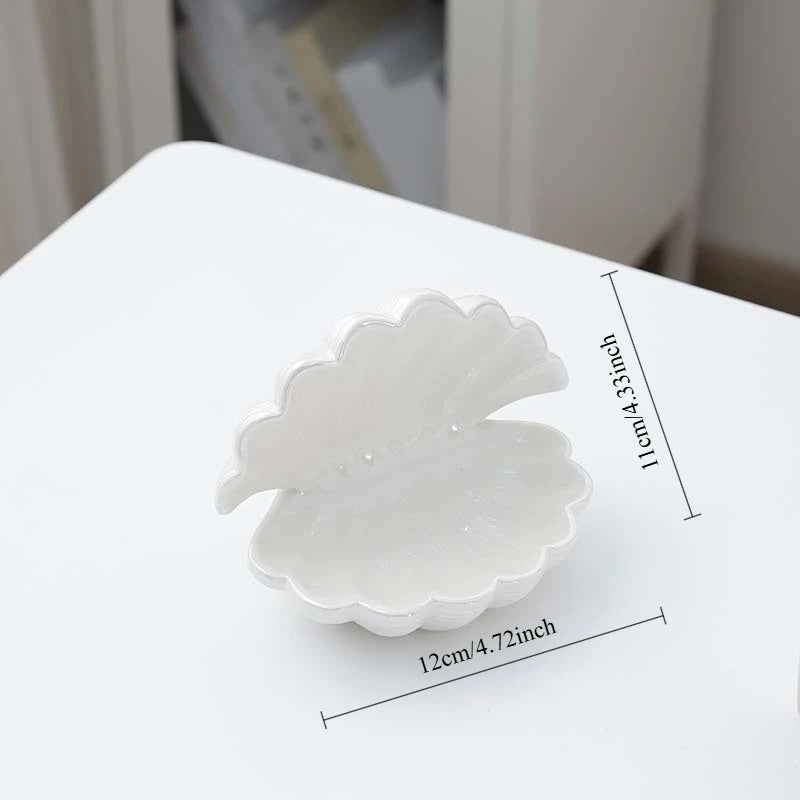 Ceramic Shell Jewelry Storage & Display Tray | Earring Dish Jewelry Storage Tray Babs 1PC white