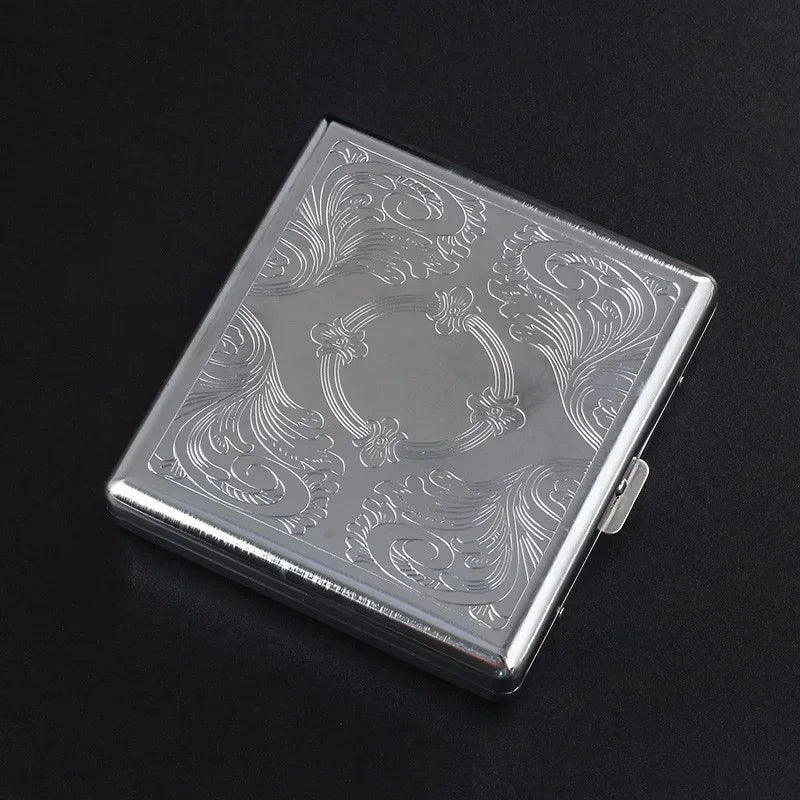 Stainless Steel Embossed Cigarette Case – Mirror Finish Cigarette Case Babs