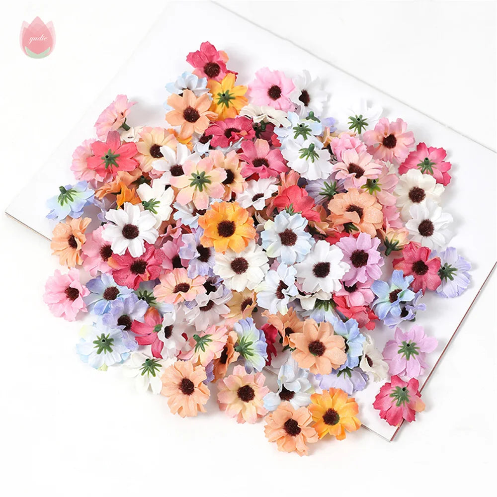 20/50Pcs Silk Artificial Daisy Heads – Wedding & Home Decor Artificial Flower Heads Babs