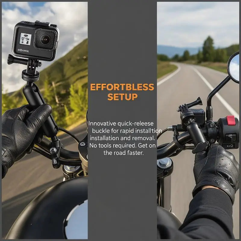 360° Motorcycle Camera Mount – Aluminum Alloy Universal Holder Camera Mount Babs