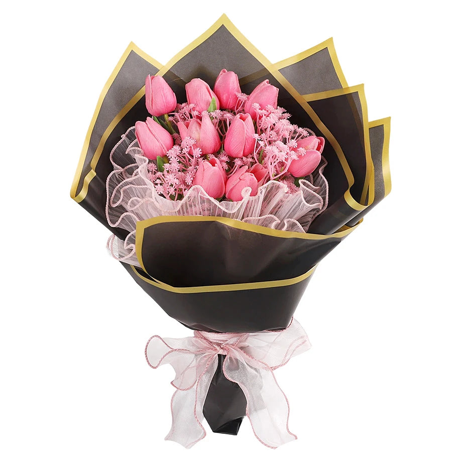 Artificial Tulip & Baby's Breath Bouquet | Wedding & Gift Artificial Flower Bouquet Babs A01