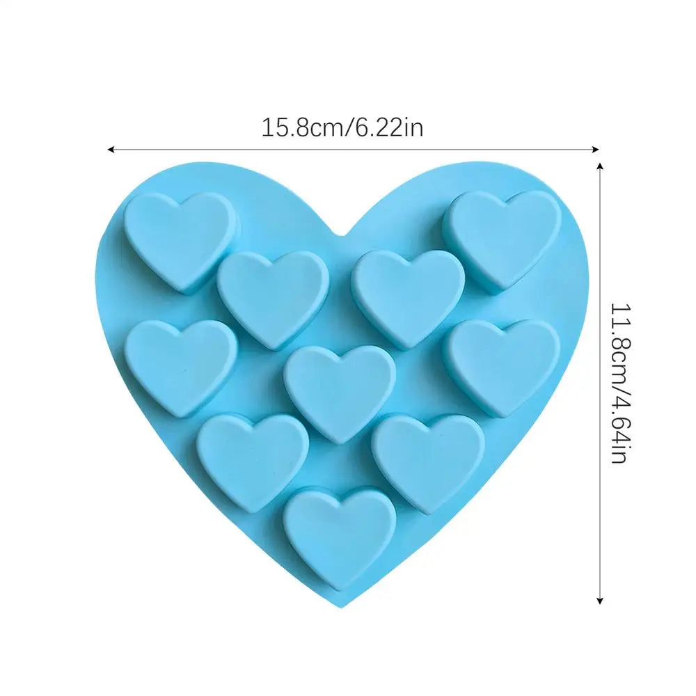 Heart-Shaped Silicone Chocolate Mold – 10 Cavity Candy Mold Silicone Baking Mold Babs 1pcs random color