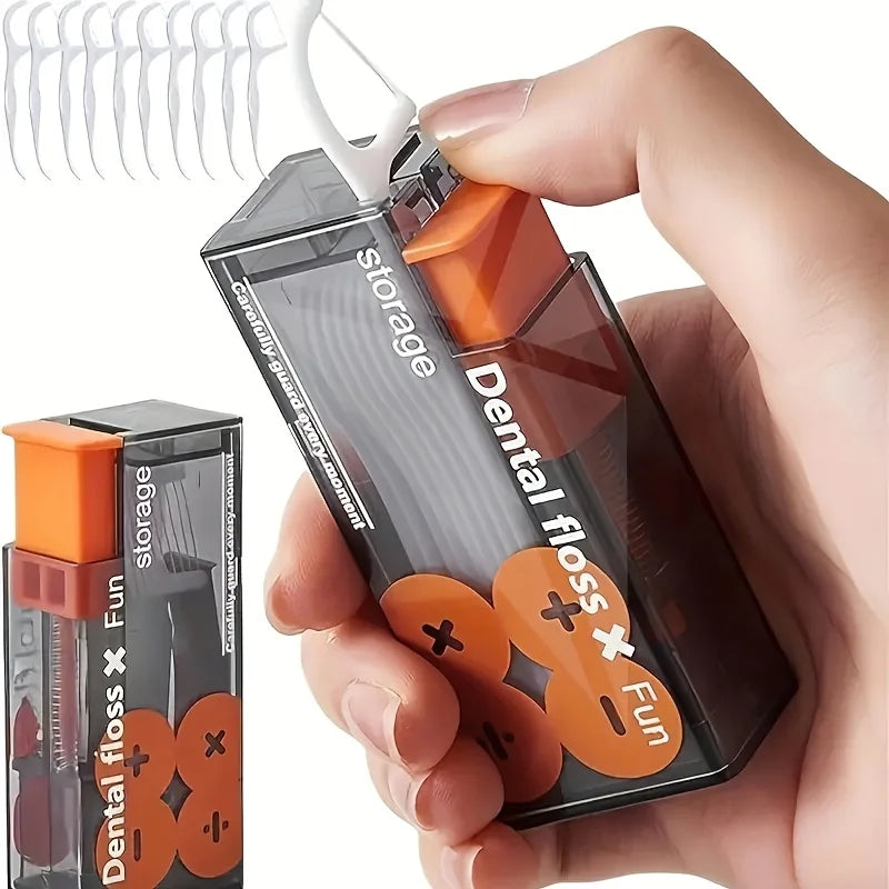 Portable Mini Automatic Dental Floss Dispenser Box – 10 Sticks Dental Floss Dispenser Babs