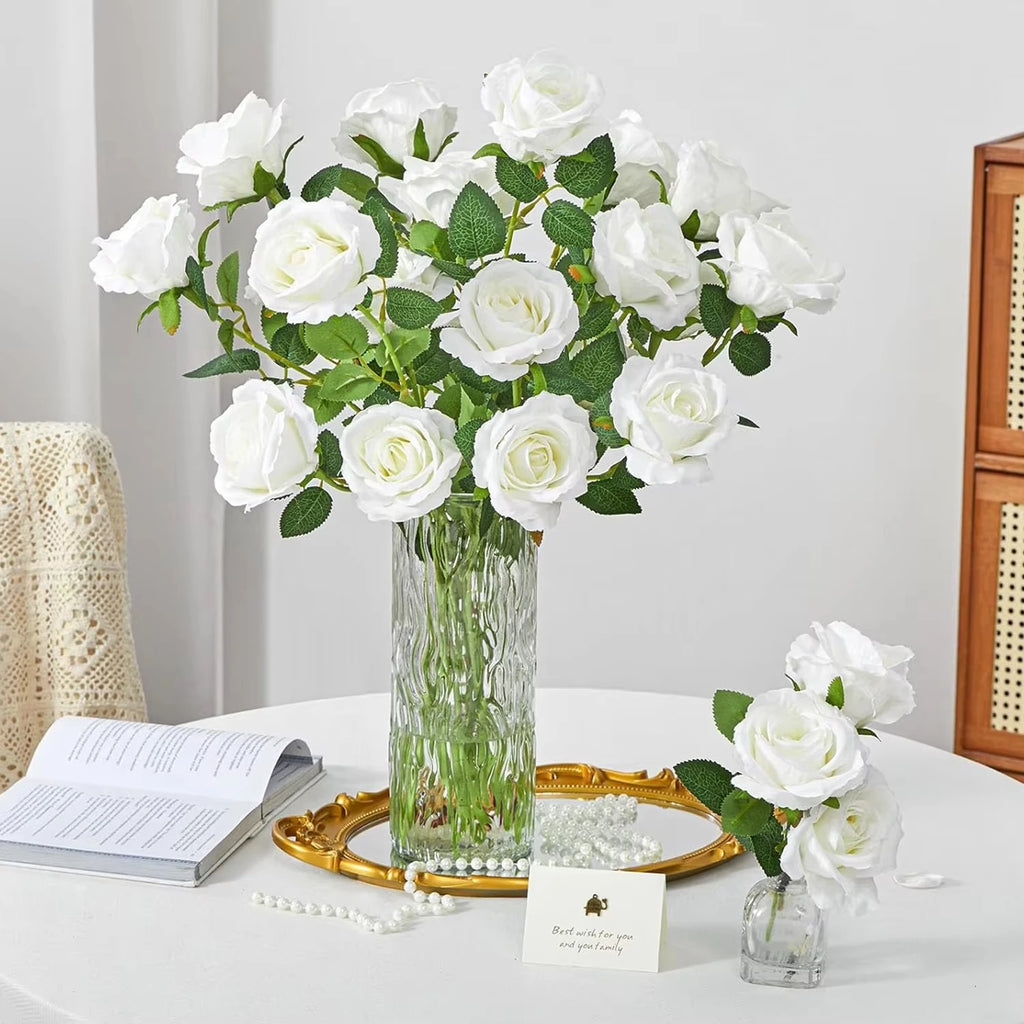 Artificial Silk Rose Bouquet 5 Pcs – Wedding & Home Décor Artificial Flower Bouquet Babs